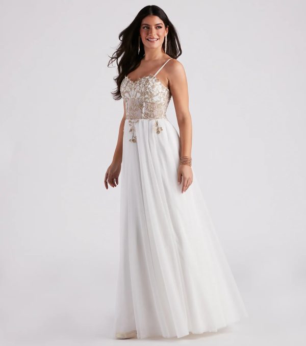 Alexandra Rhinestone Embroidered Tulle Ball Gown - Image 3