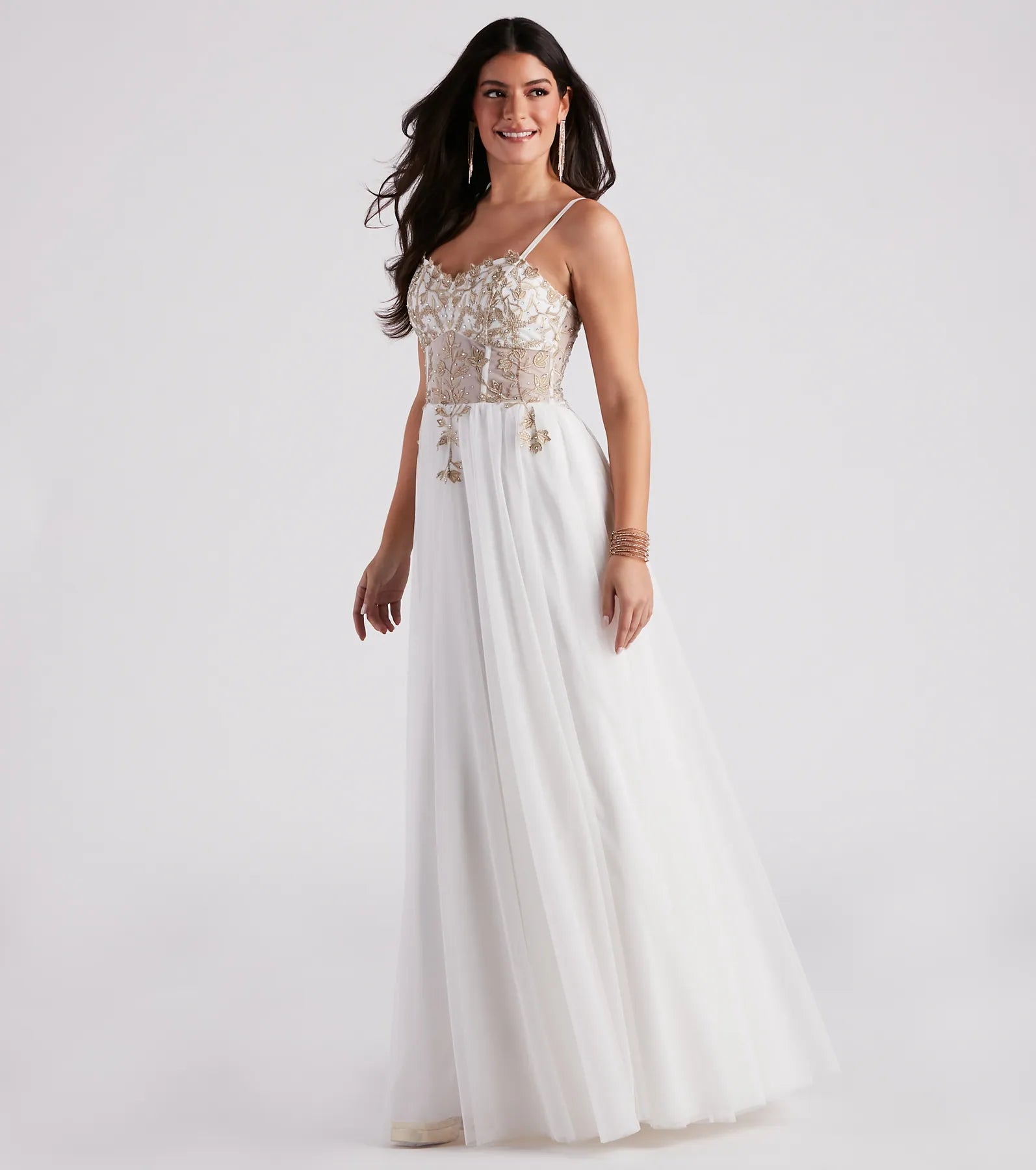 Alexandra Rhinestone Embroidered Tulle Ball Gown - Image 3