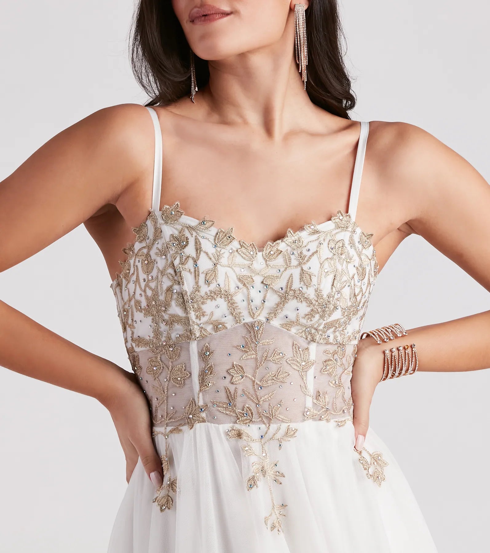 Alexandra Rhinestone Embroidered Tulle Ball Gown - Image 4