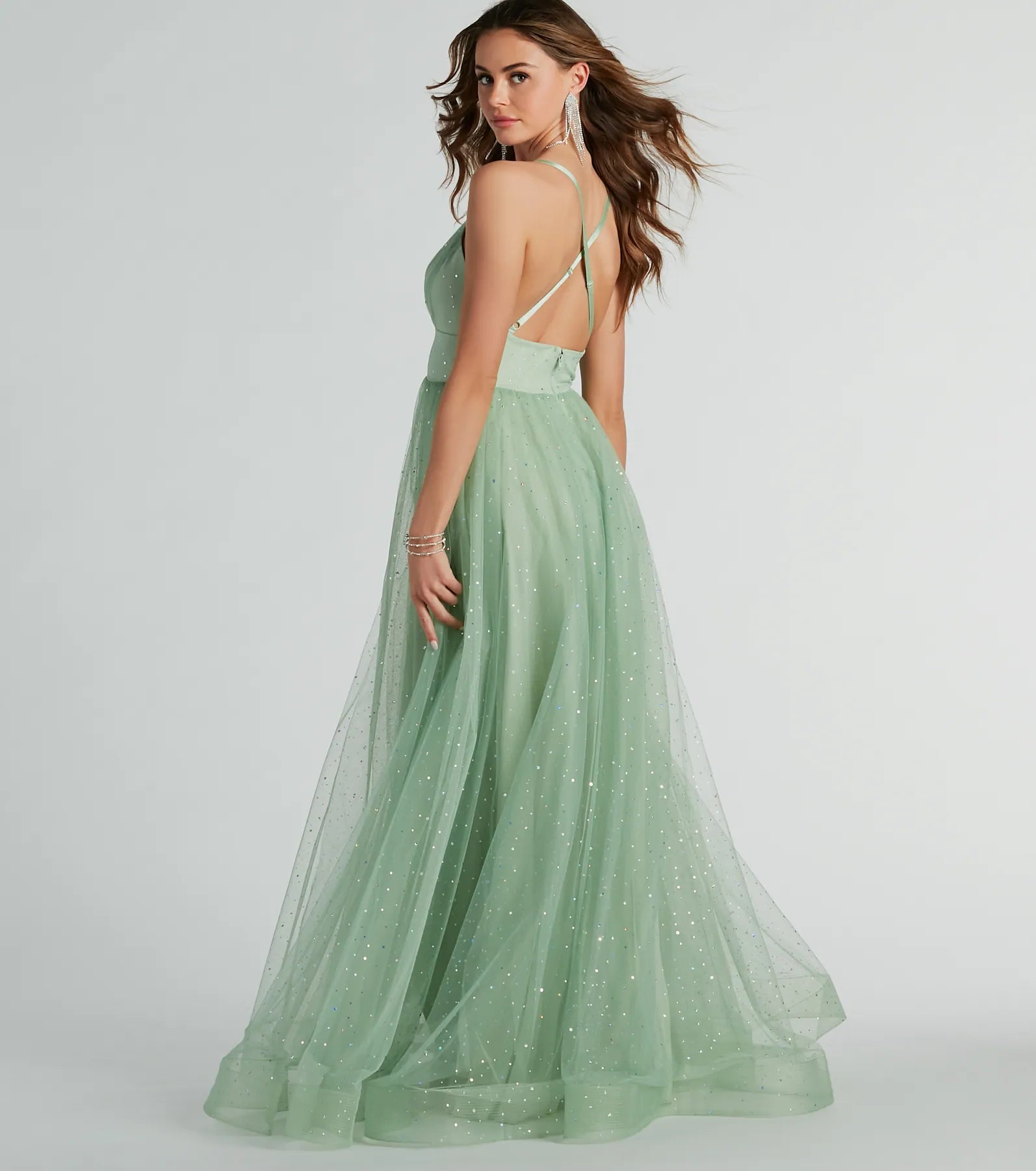 Vanessa V-Neck Tulle Gown - Image 6