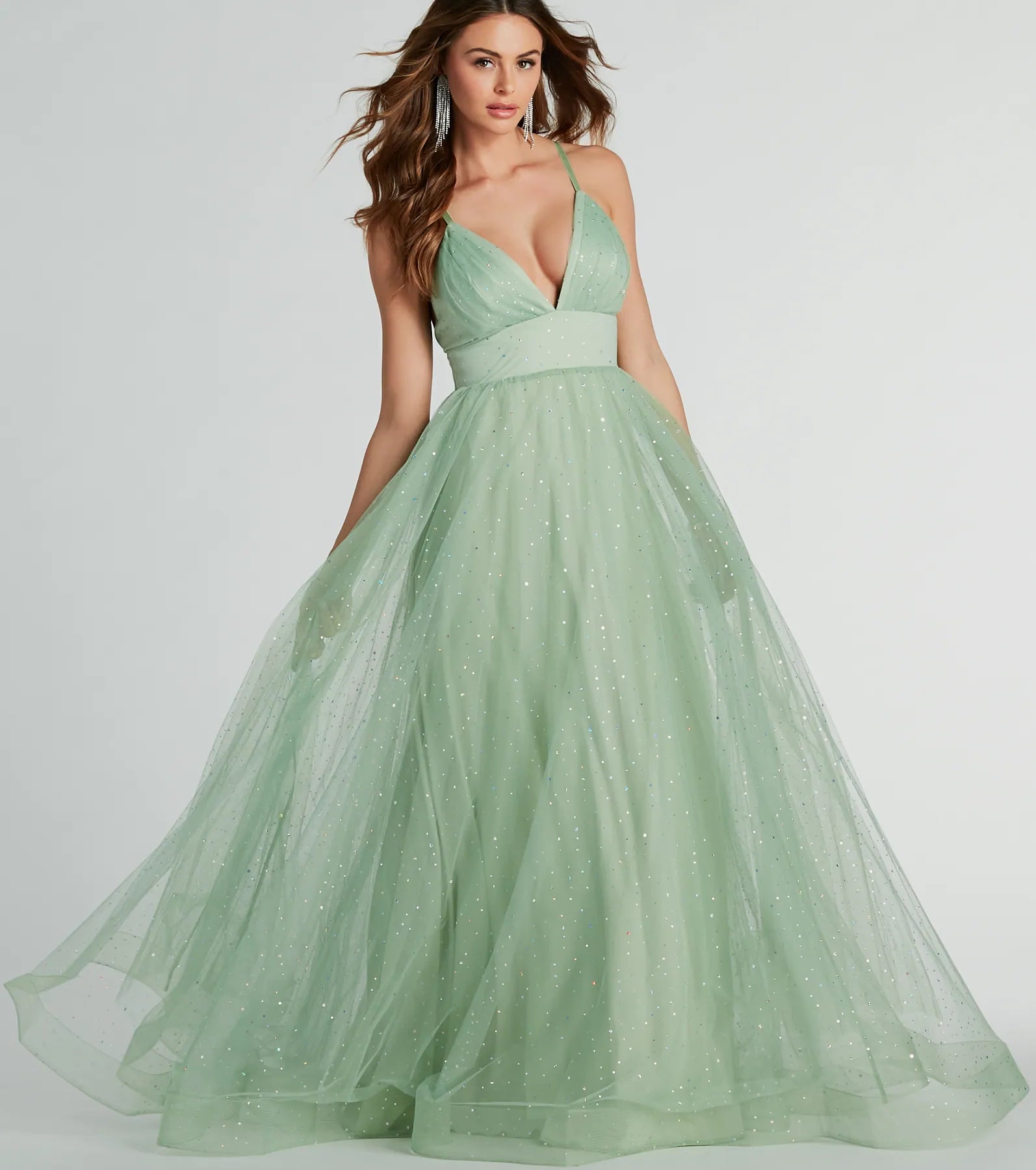 Vanessa V-Neck Tulle Gown - Image 8