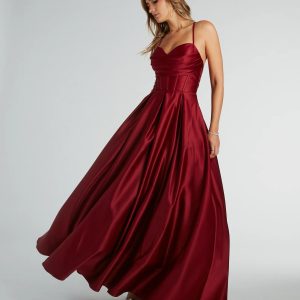 Kayla Satin Cowl A-Line Ball Gown
