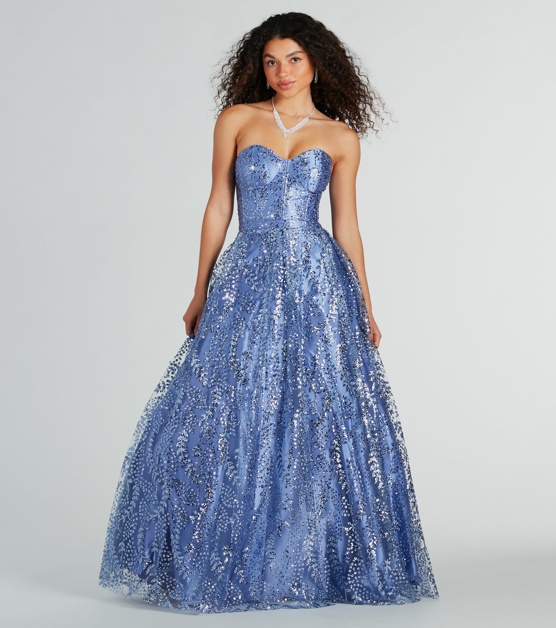 Ivy Glitter Corset Strapless Ball Gown - Image 5