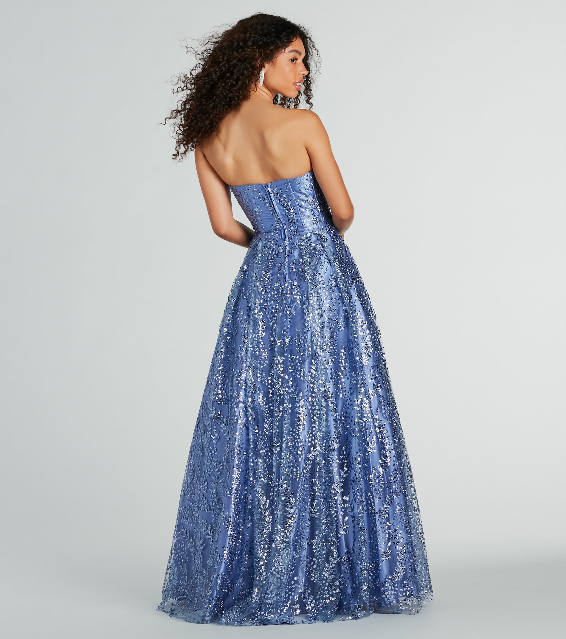 Ivy Glitter Corset Strapless Ball Gown - Image 6