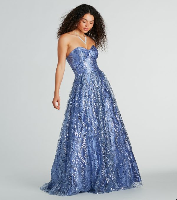 Ivy Glitter Corset Strapless Ball Gown - Image 7