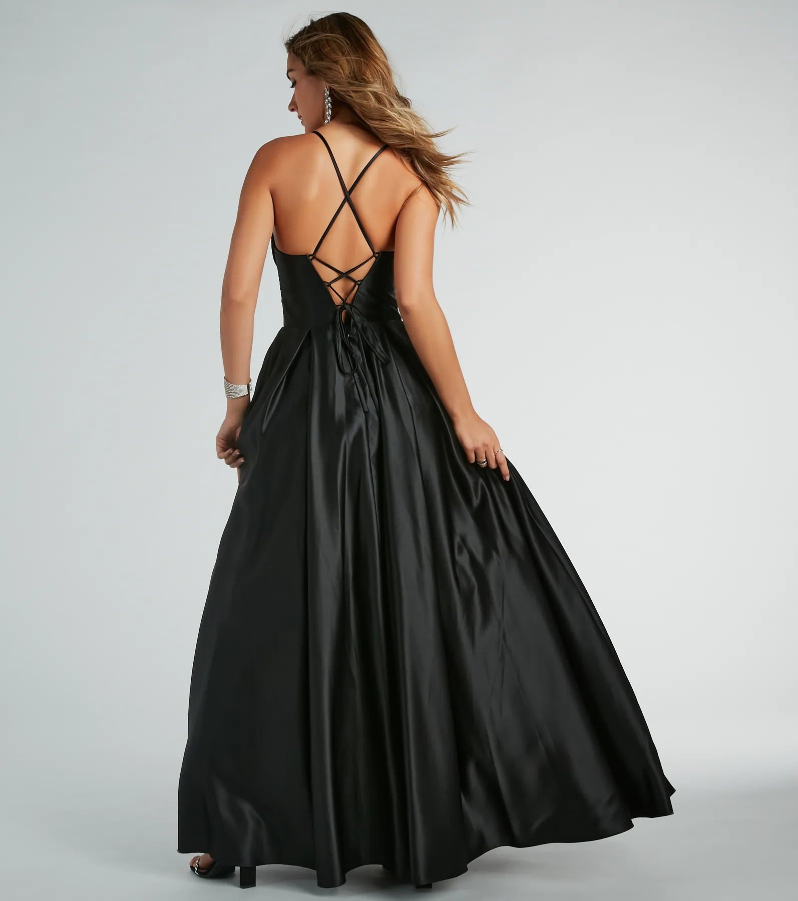 Georgina Satin Corset Lace-Up A-Line Ball Gown - Image 2