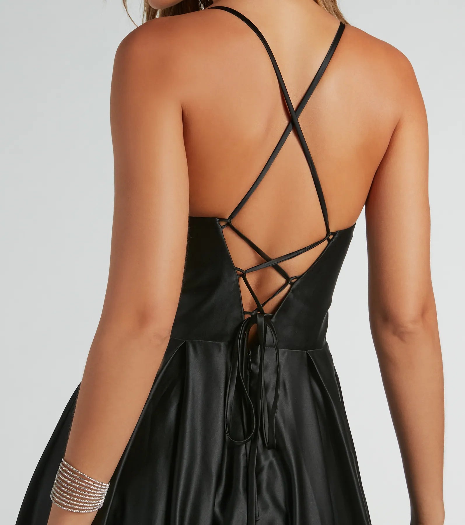 Georgina Satin Corset Lace-Up A-Line Ball Gown - Image 4