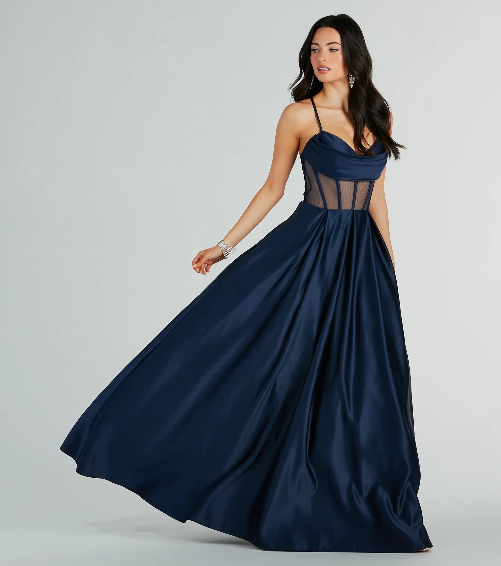 Georgina Satin Corset Lace-Up A-Line Ball Gown - Image 5