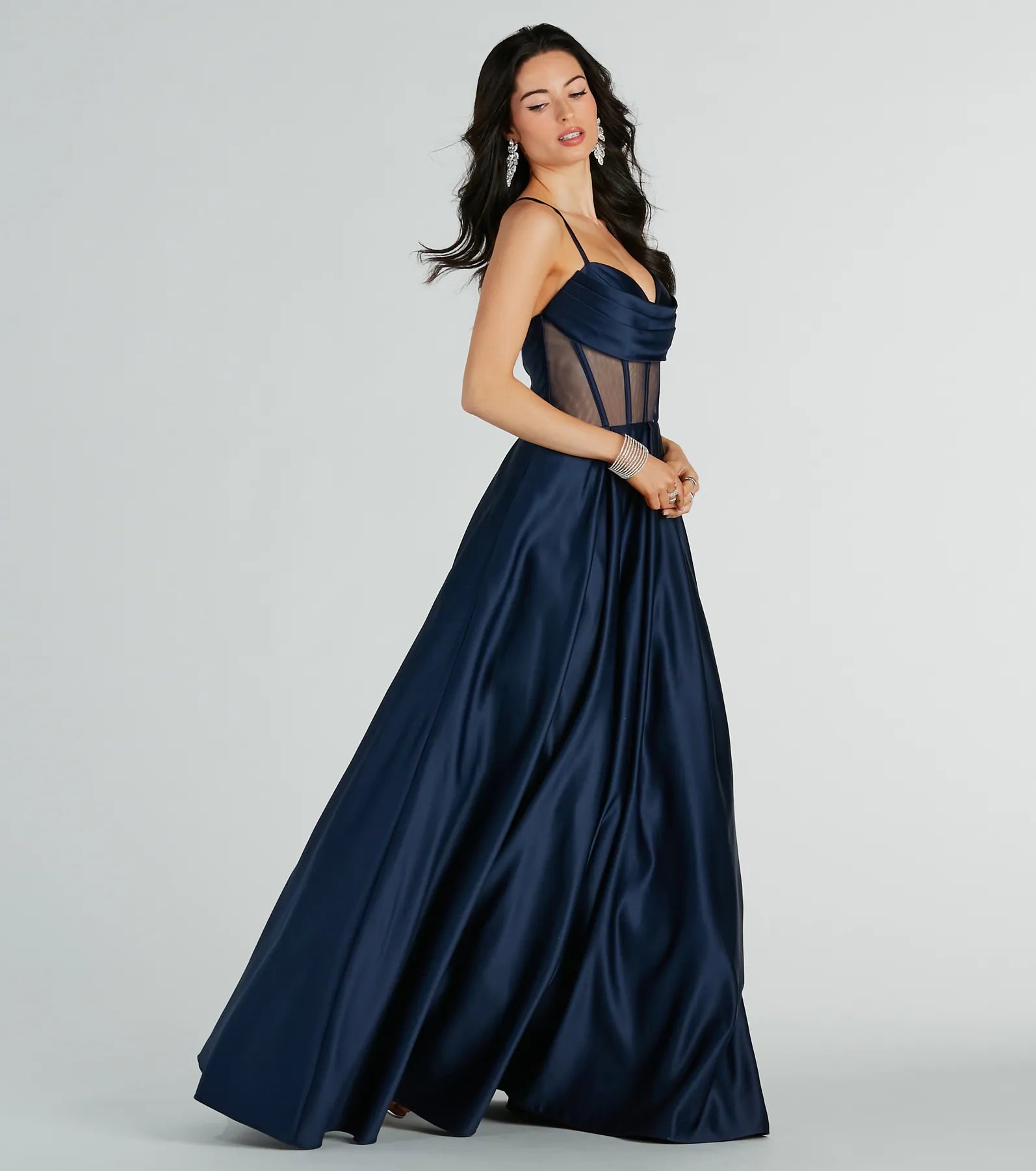 Georgina Satin Corset Lace-Up A-Line Ball Gown - Image 7