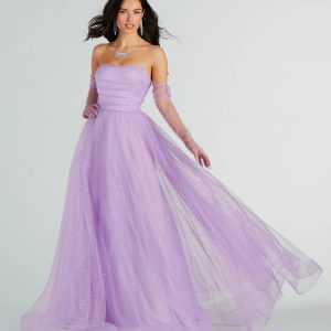 Brie Glitter Polka Dot Tulle Ball Gown With Gloves