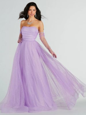 Brie Glitter Polka Dot Tulle Ball Gown With Gloves