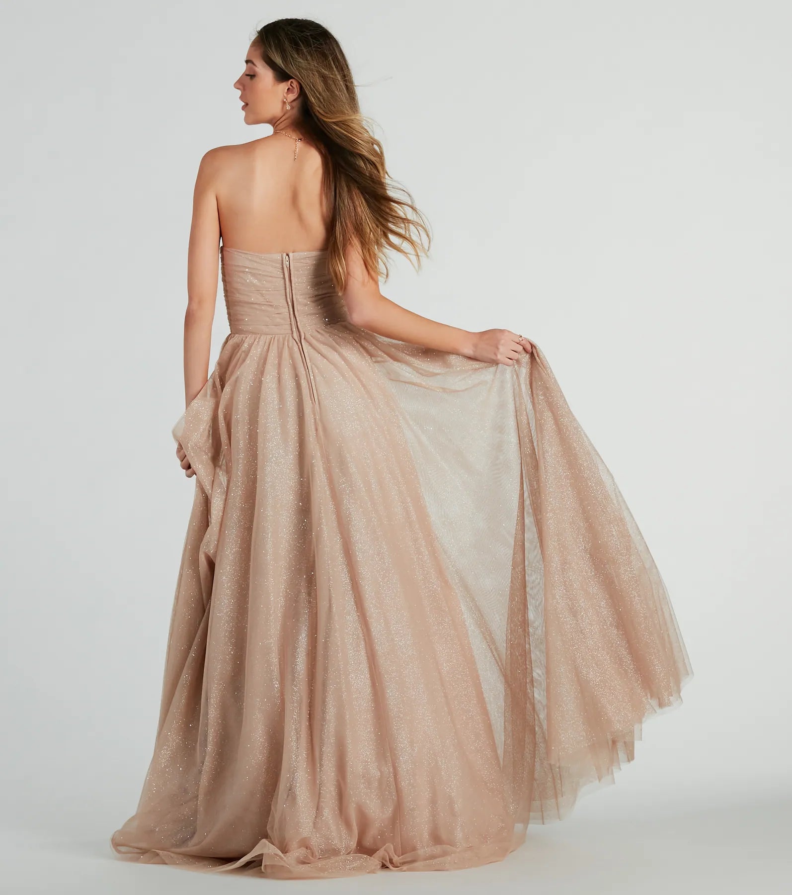 Maryanne Strapless A-Line Glitter Tulle Ball Gown - Image 6