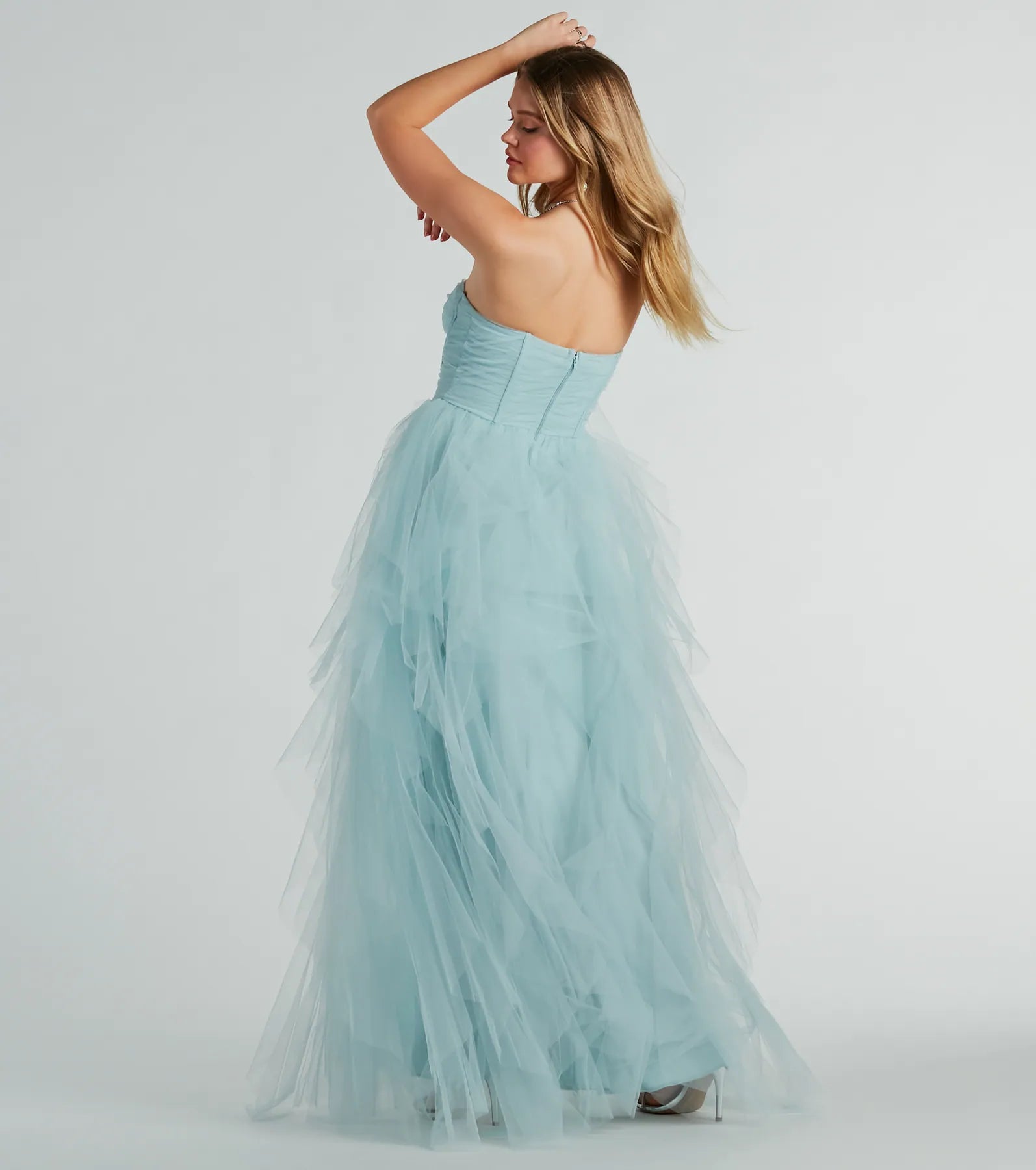 Lindsey Bustier A-Line Ruffle Tulle Ball Gown - Image 2
