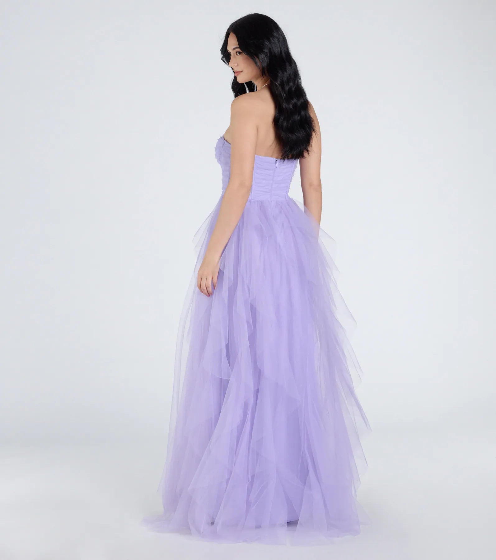 Lindsey Bustier A-Line Ruffle Tulle Ball Gown - Image 6