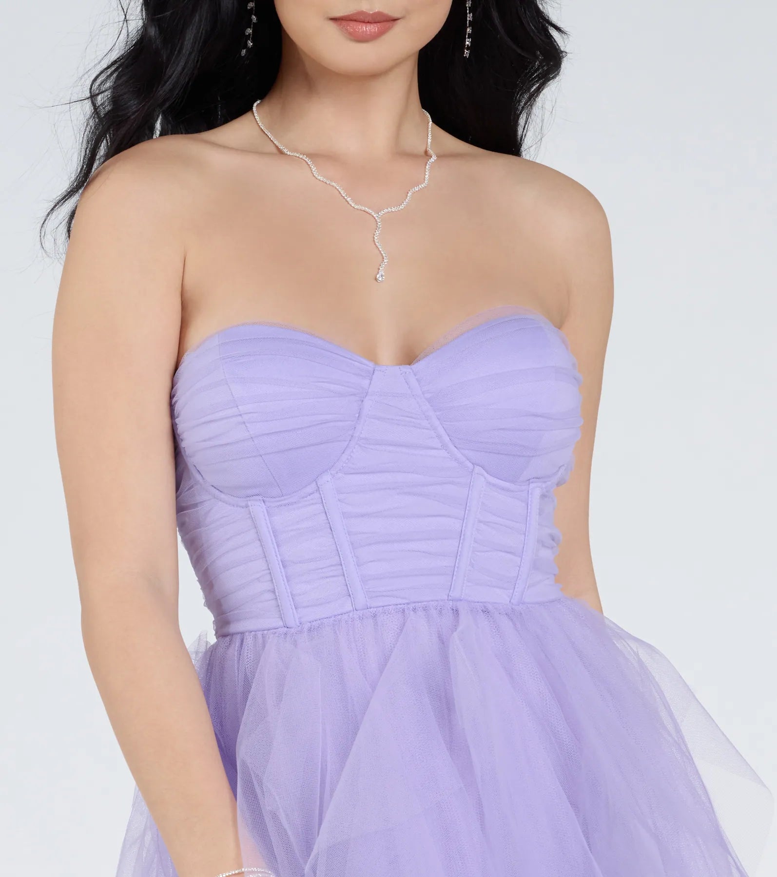 Lindsey Bustier A-Line Ruffle Tulle Ball Gown - Image 7