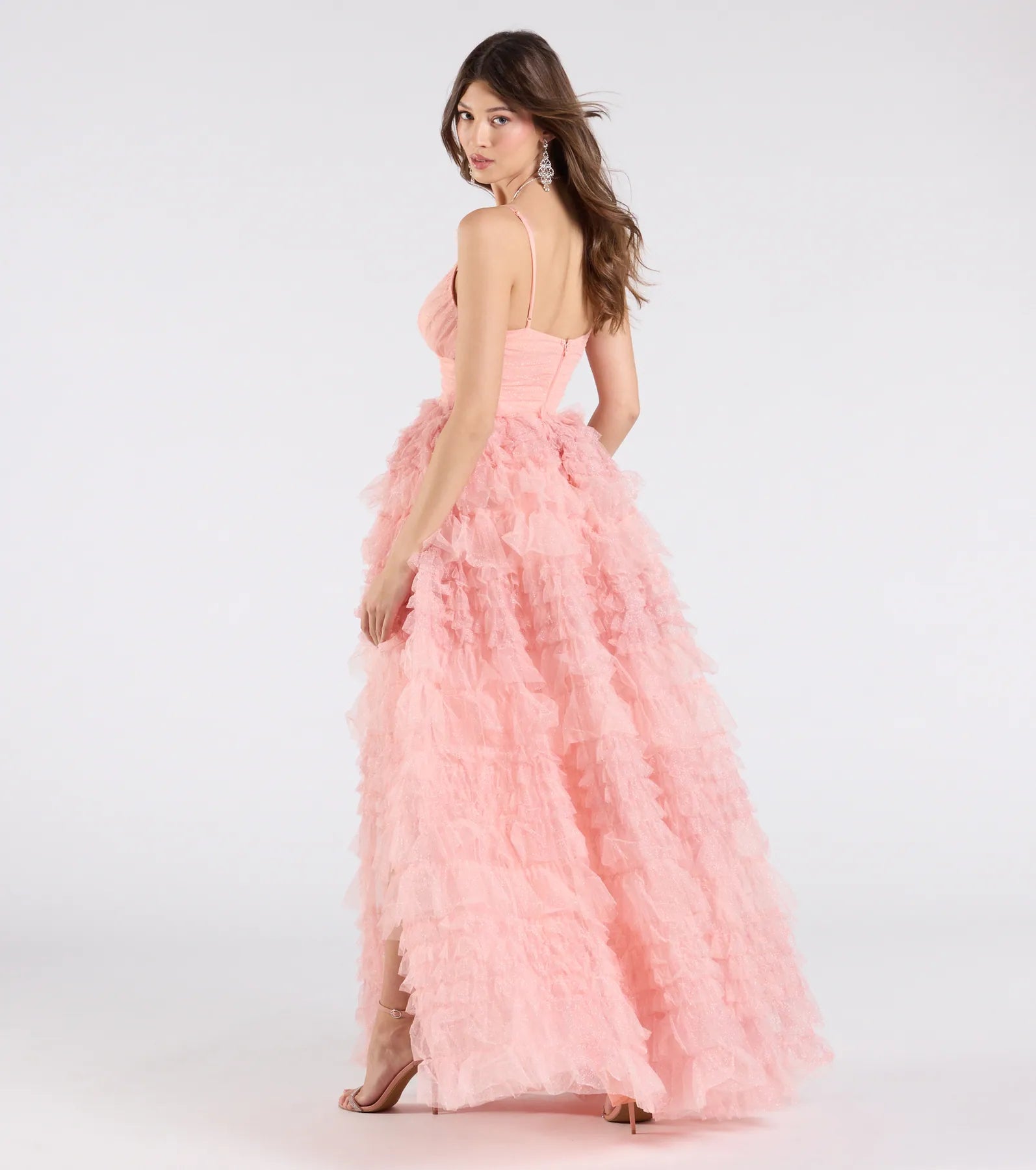 Amabella Ruffled Glitter Tulle Ball Gown - Image 2