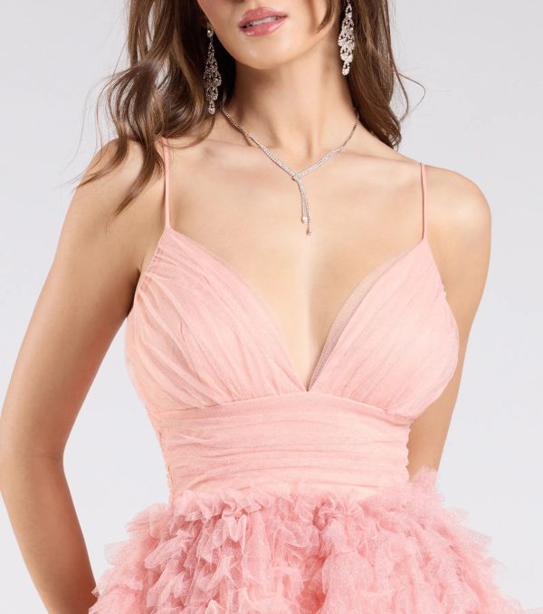 Amabella Ruffled Glitter Tulle Ball Gown - Image 3