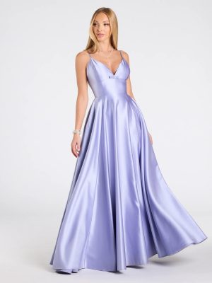 Daniela Satin A-Line Ball Gown