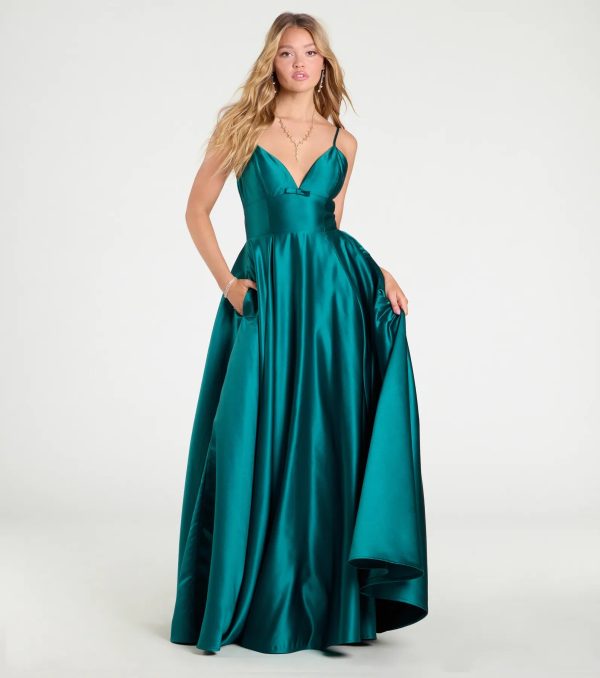 Daniela Satin A-Line Ball Gown - Image 8