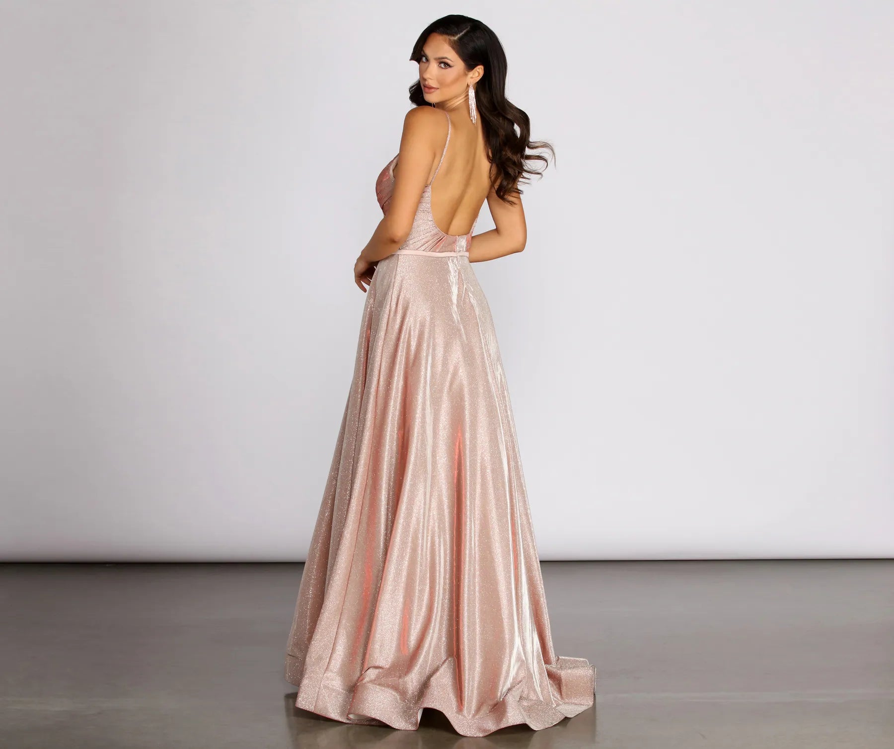 Ashley Shine Beaded Waist Formal Dress - Image 2