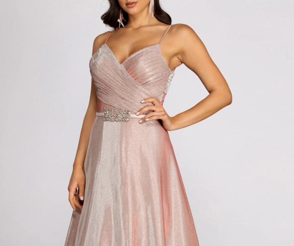 Ashley Shine Beaded Waist Formal Dress - Image 3