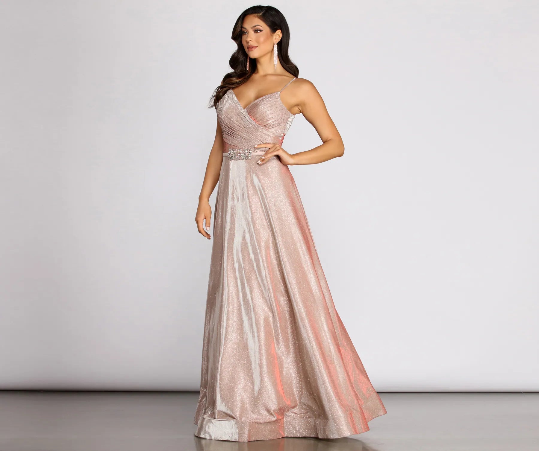 Ashley Shine Beaded Waist Formal Dress - Image 4