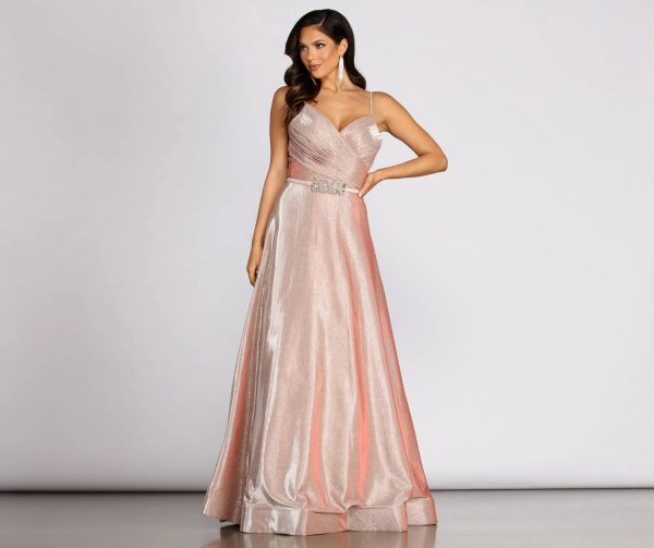 Ashley Shine Beaded Waist Formal Dress - Image 5