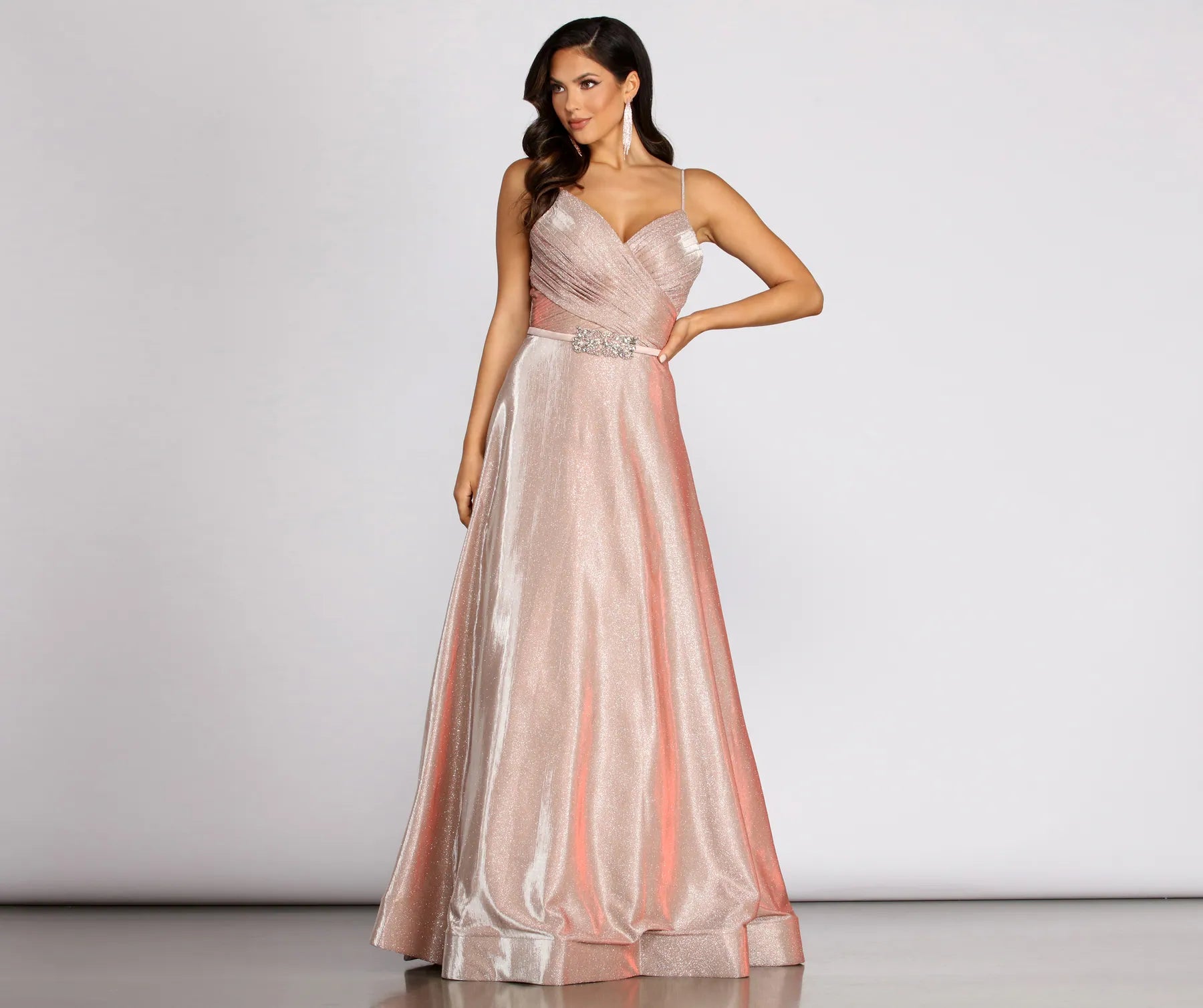 Ashley Shine Beaded Waist Formal Dress - Image 5
