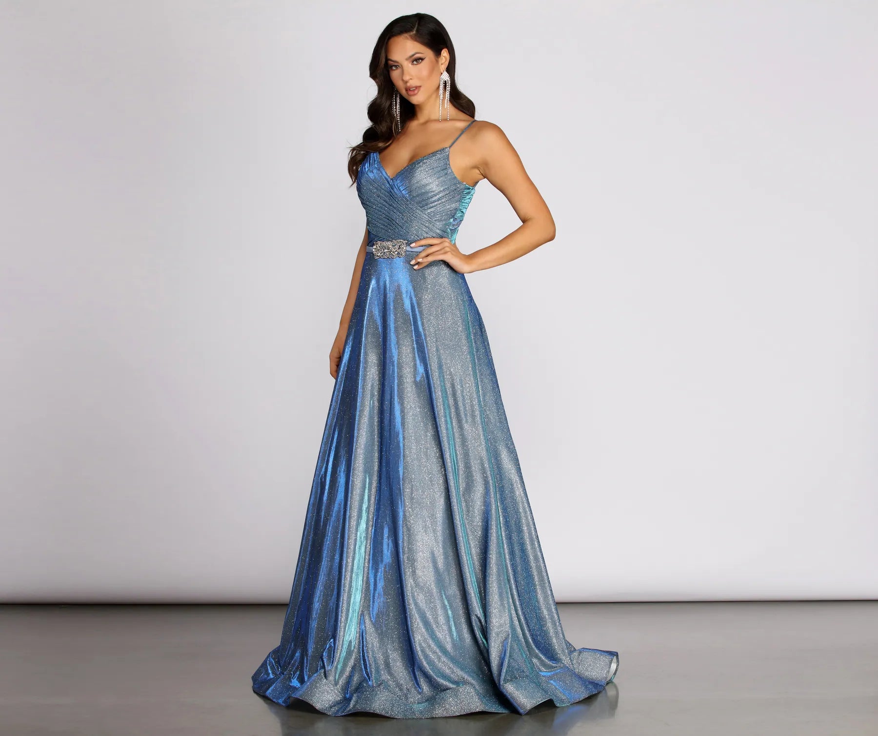 Ashley Shine Beaded Waist Formal Dress - Image 6