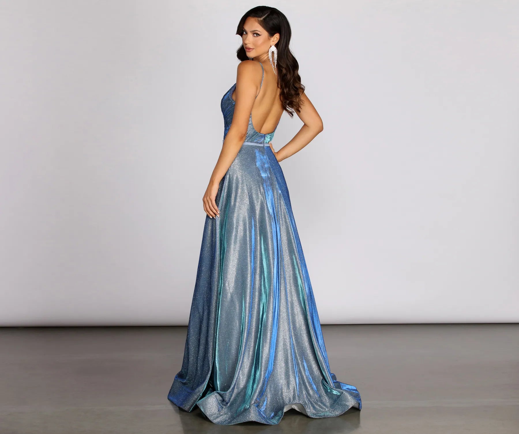 Ashley Shine Beaded Waist Formal Dress - Image 7
