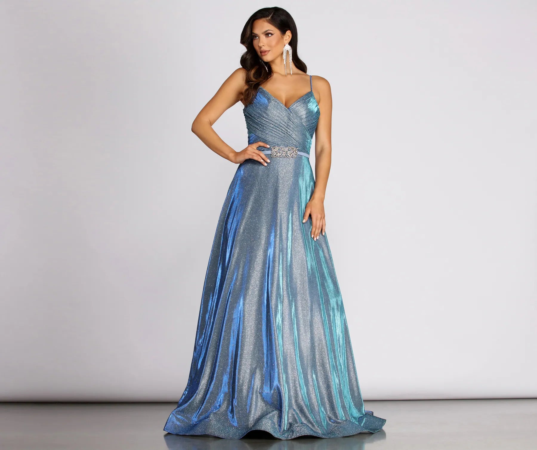 Ashley Shine Beaded Waist Formal Dress - Image 8