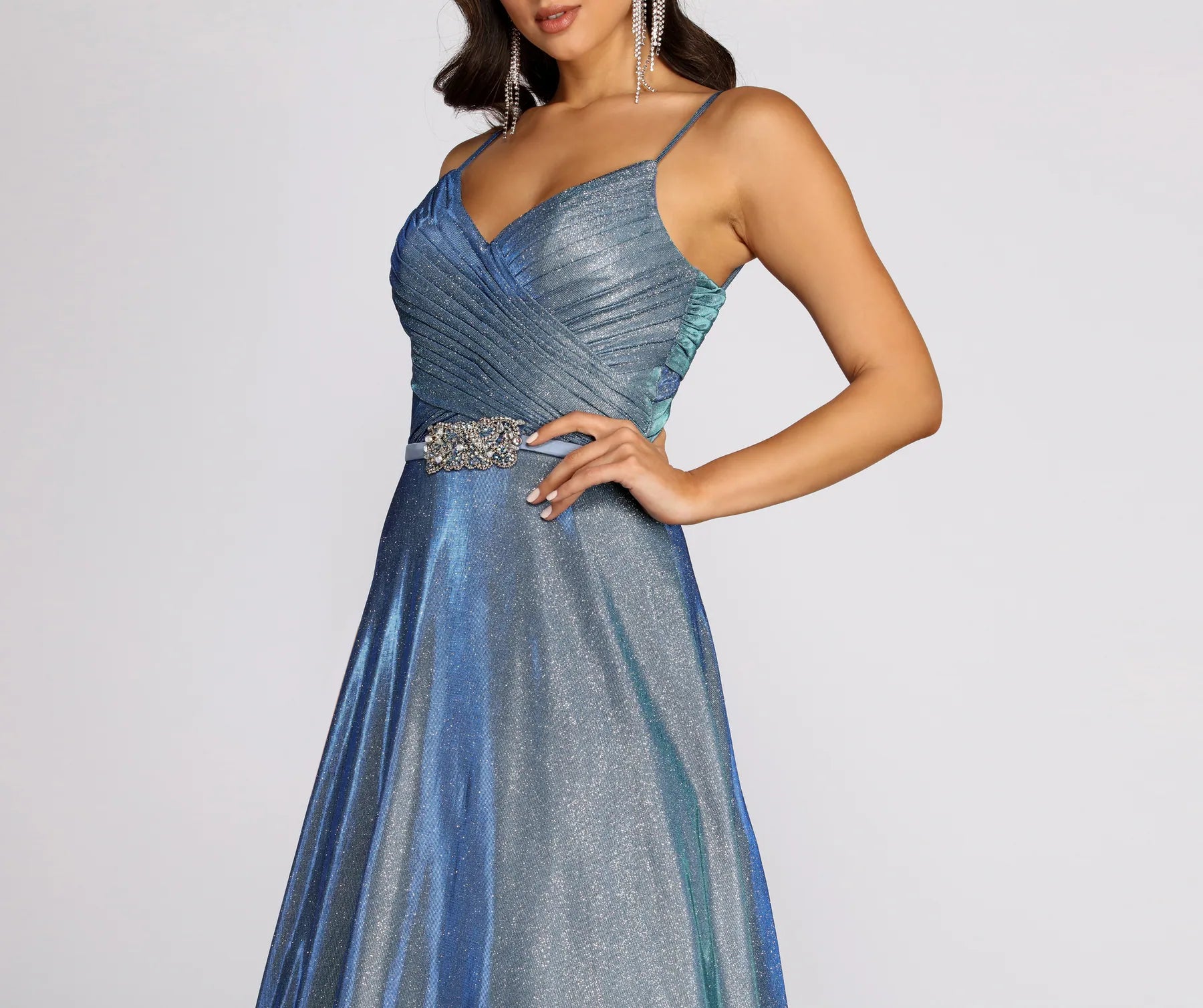 Ashley Shine Beaded Waist Formal Dress - Image 9