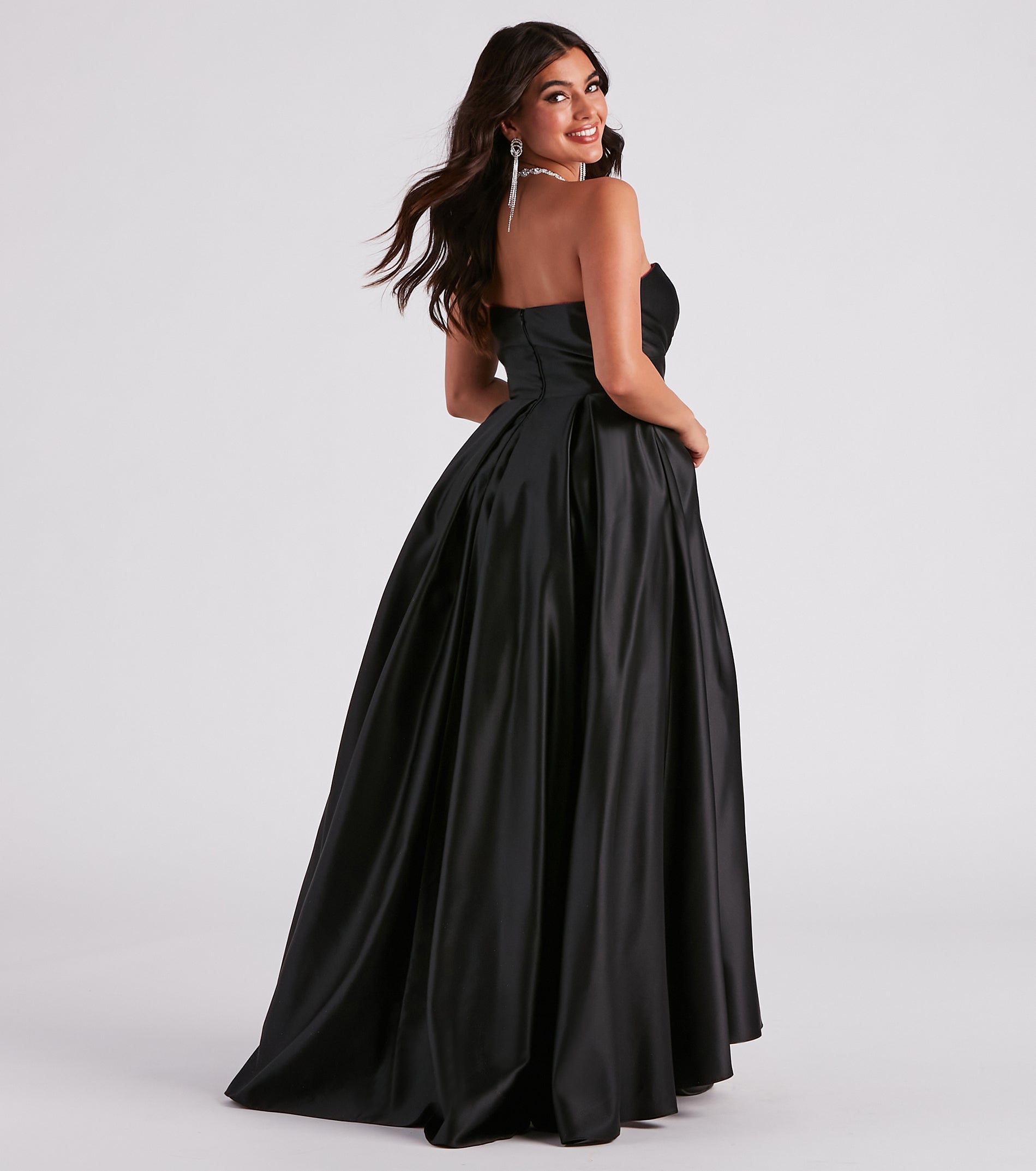 Beverly Satin High Low Ball Gown - Image 2