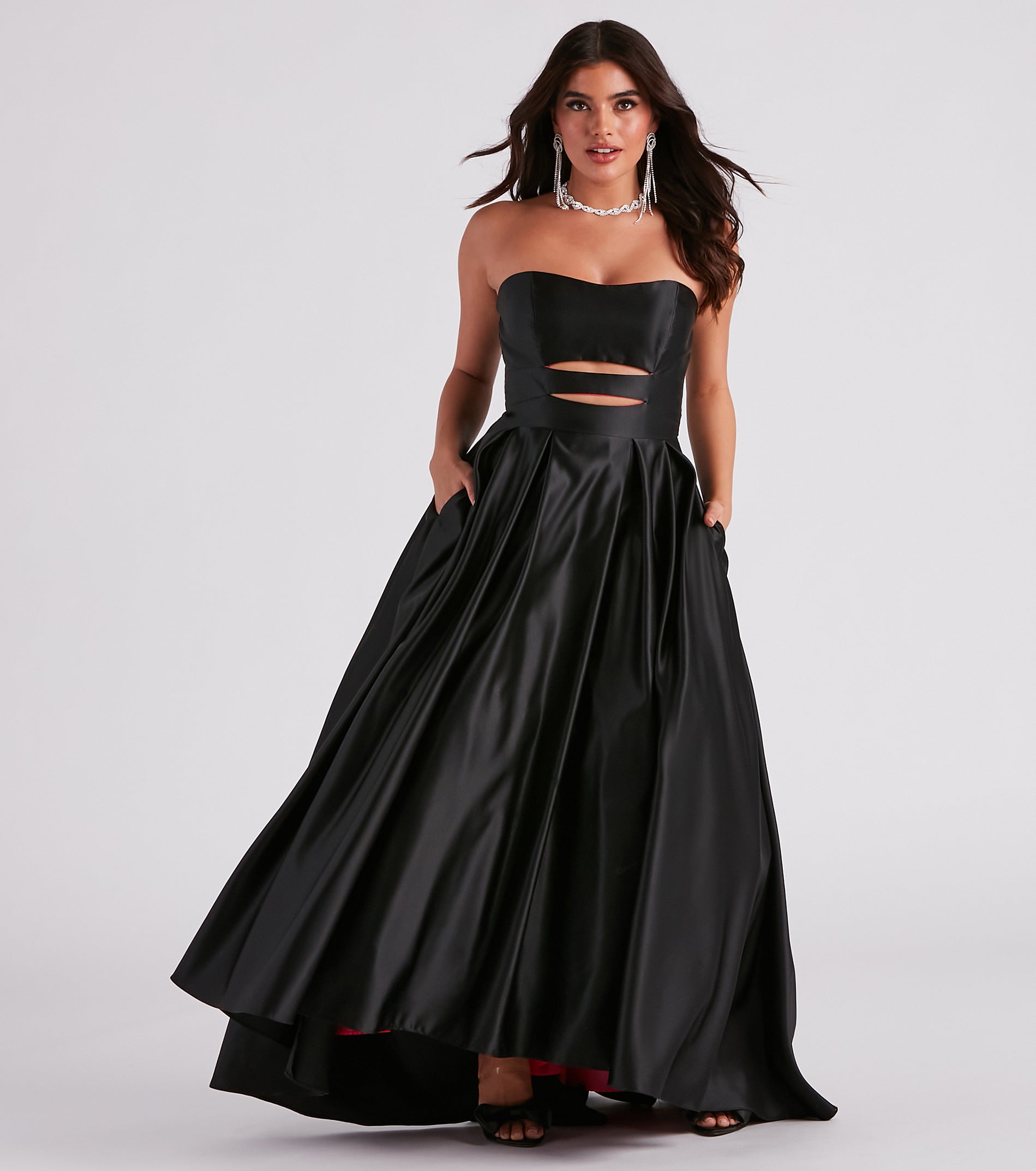 Beverly Satin High Low Ball Gown - Image 3