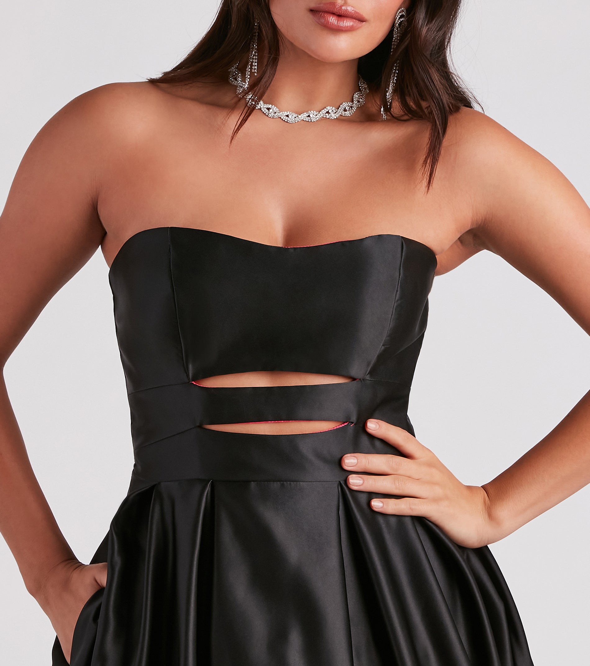 Beverly Satin High Low Ball Gown - Image 4