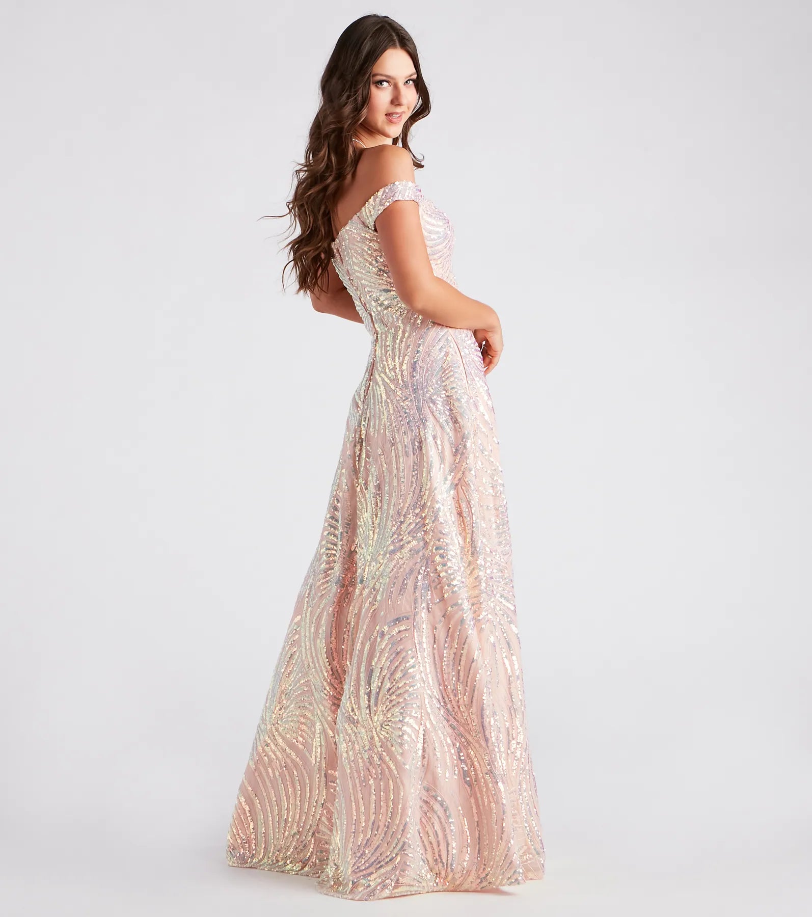 Ava Sequin Off-The-Shoulder Ball Gown - Image 2