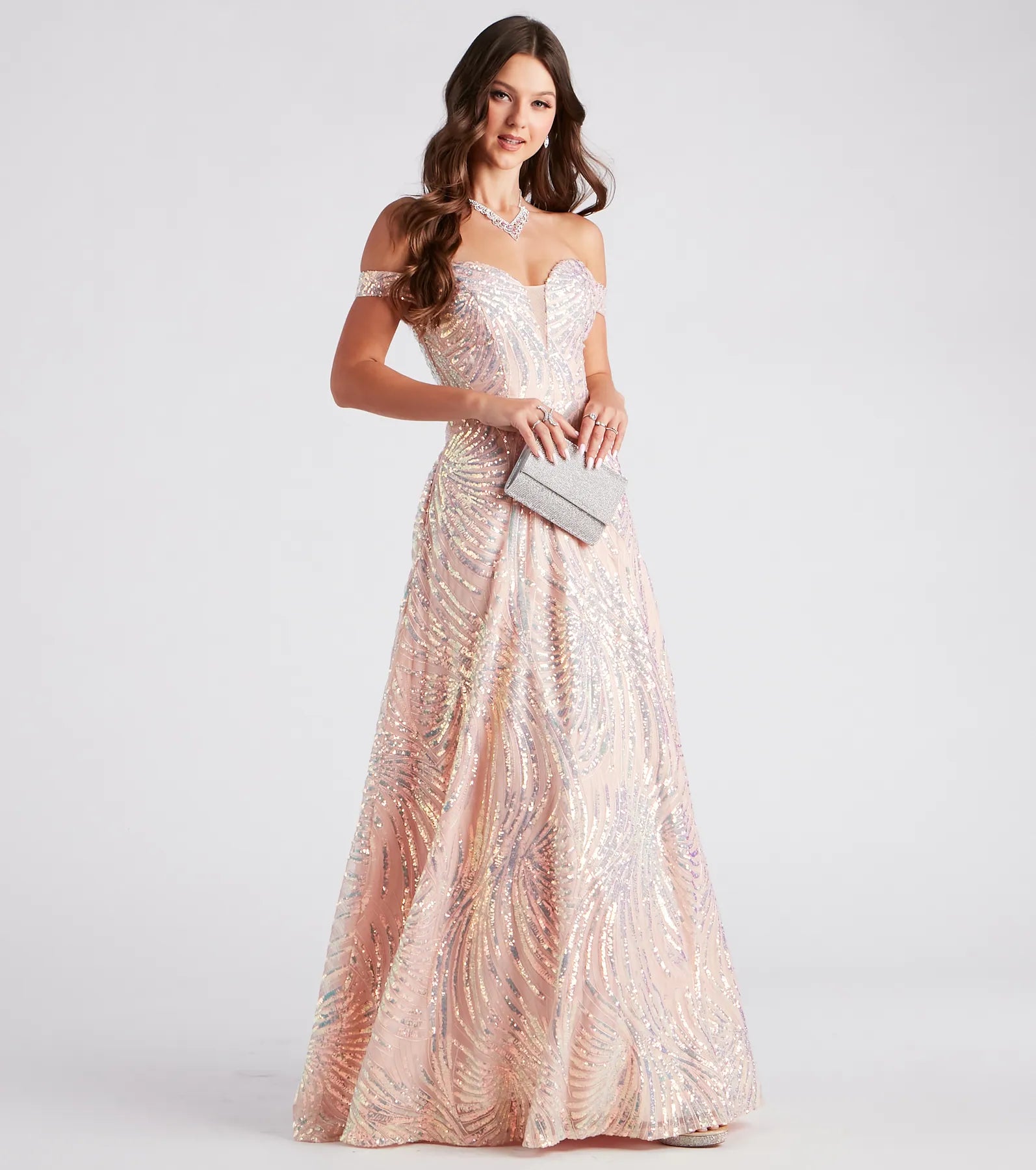 Ava Sequin Off-The-Shoulder Ball Gown - Image 3