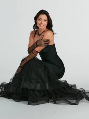 Giana Tiered Ruffled Tulle Corset Mermaid Gown