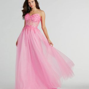 Margo Corset Floral Applique A-Line Ball Gown
