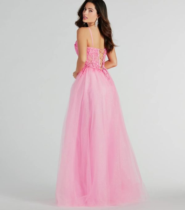 Margo Corset Floral Applique A-Line Ball Gown - Image 2