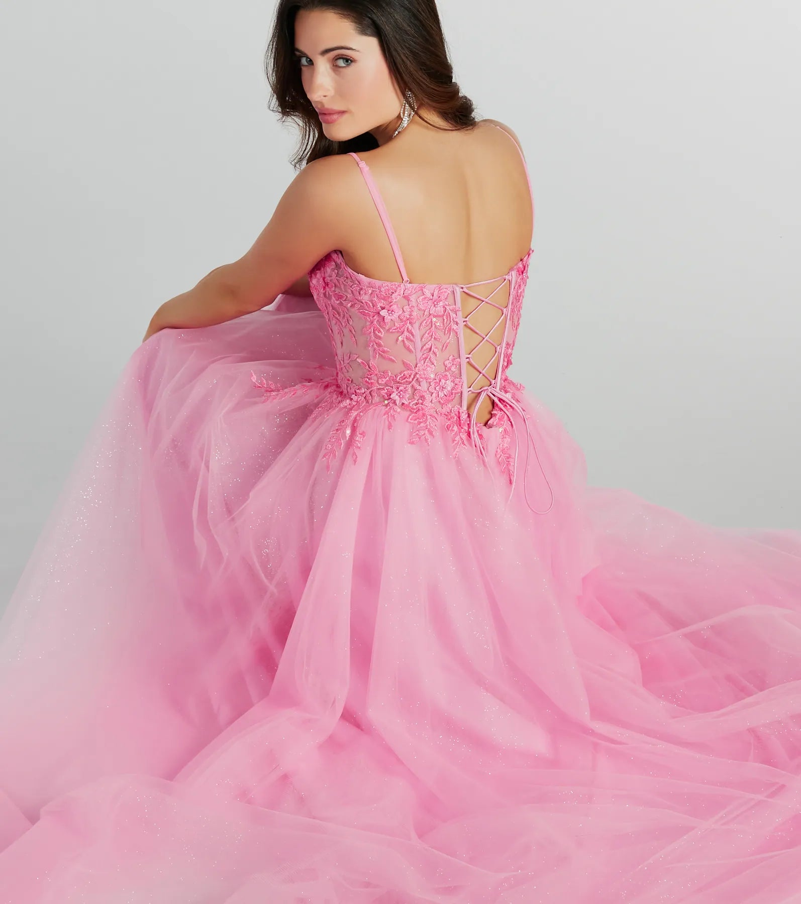 Margo Corset Floral Applique A-Line Ball Gown - Image 5