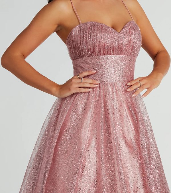 Charlie Sweetheart Lace Up A-Line Glitter Gown - Image 3