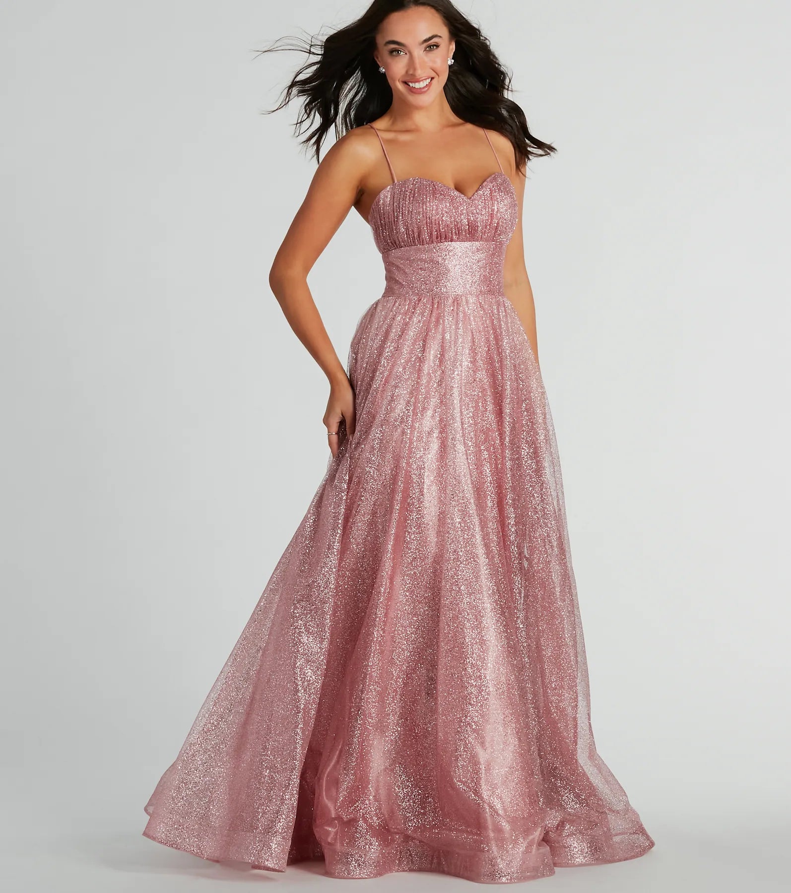Charlie Sweetheart Lace Up A-Line Glitter Gown - Image 4