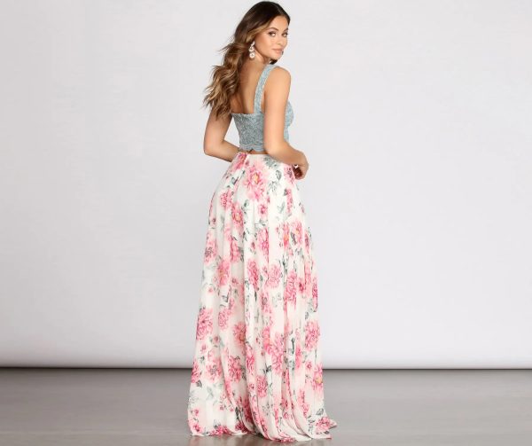 Kendra Two Piece Lace & Chiffon Dress - Image 2