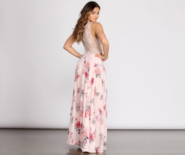 Grace Two Piece Lace & Chiffon Dress - Image 2