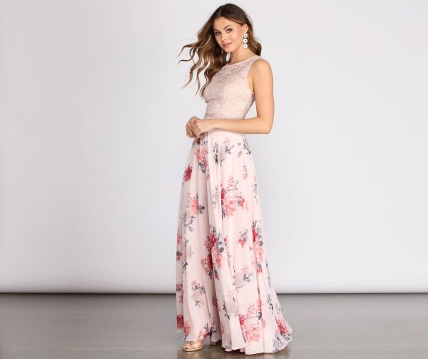 Grace Two Piece Lace & Chiffon Dress - Image 3