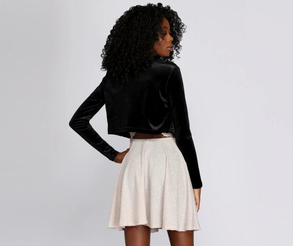 Velvet Crop Bolero Cover Jacket - Image 2