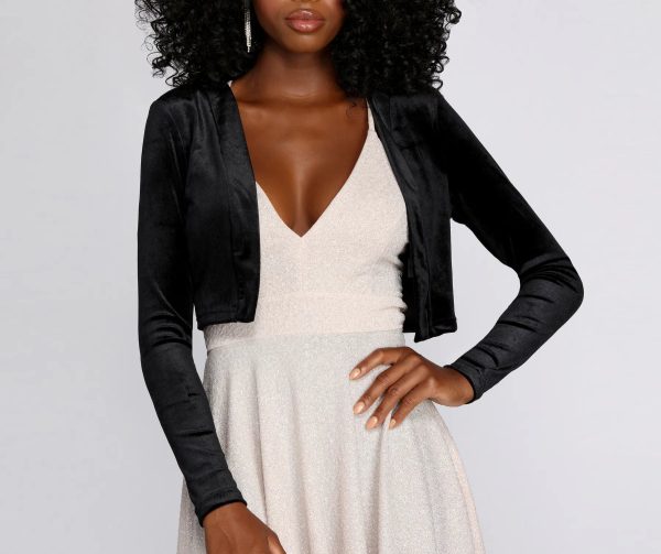 Velvet Crop Bolero Cover Jacket - Image 4