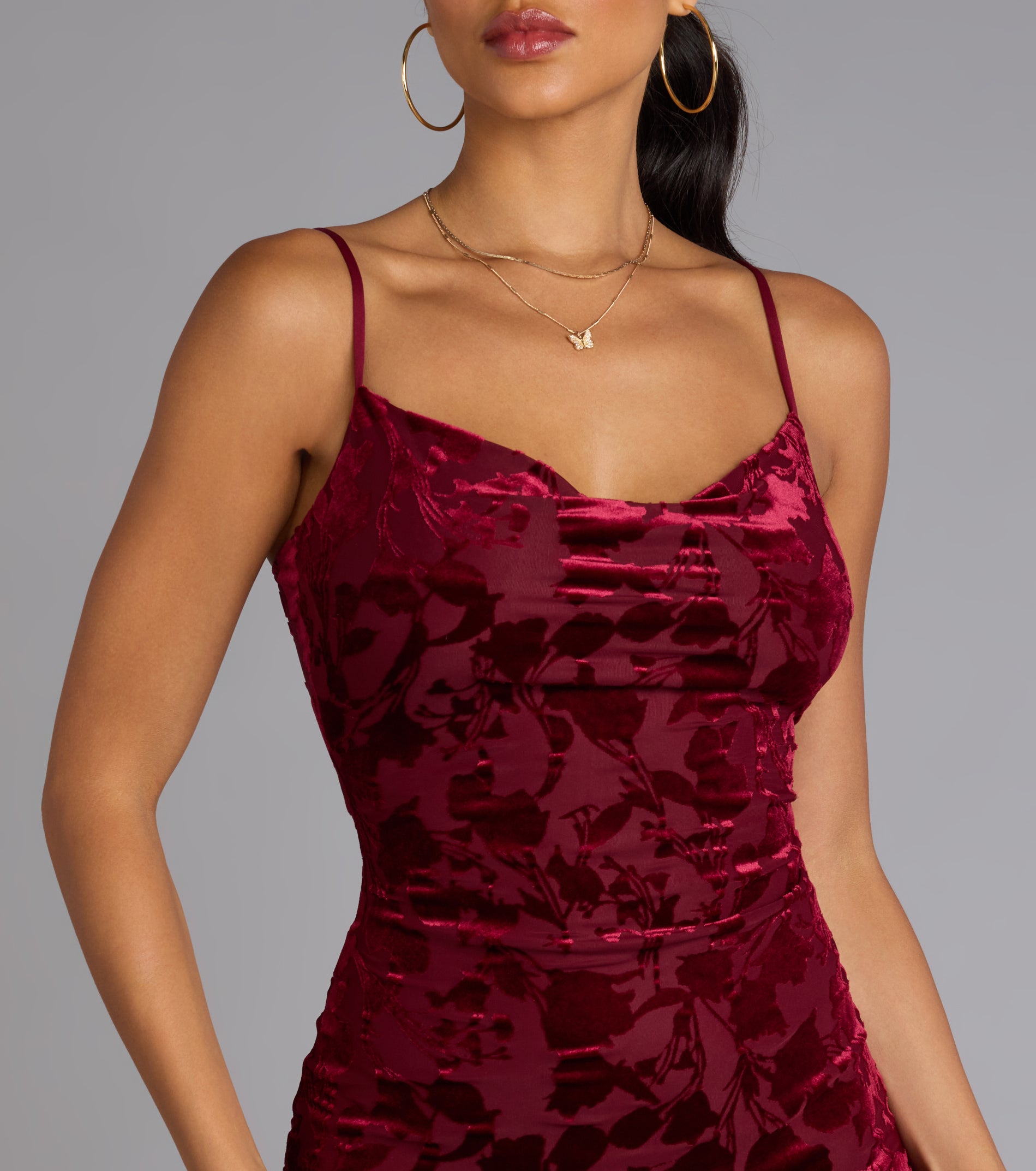 Oh-So-Chic Floral Velvet Burnout Midi Dress - Image 12