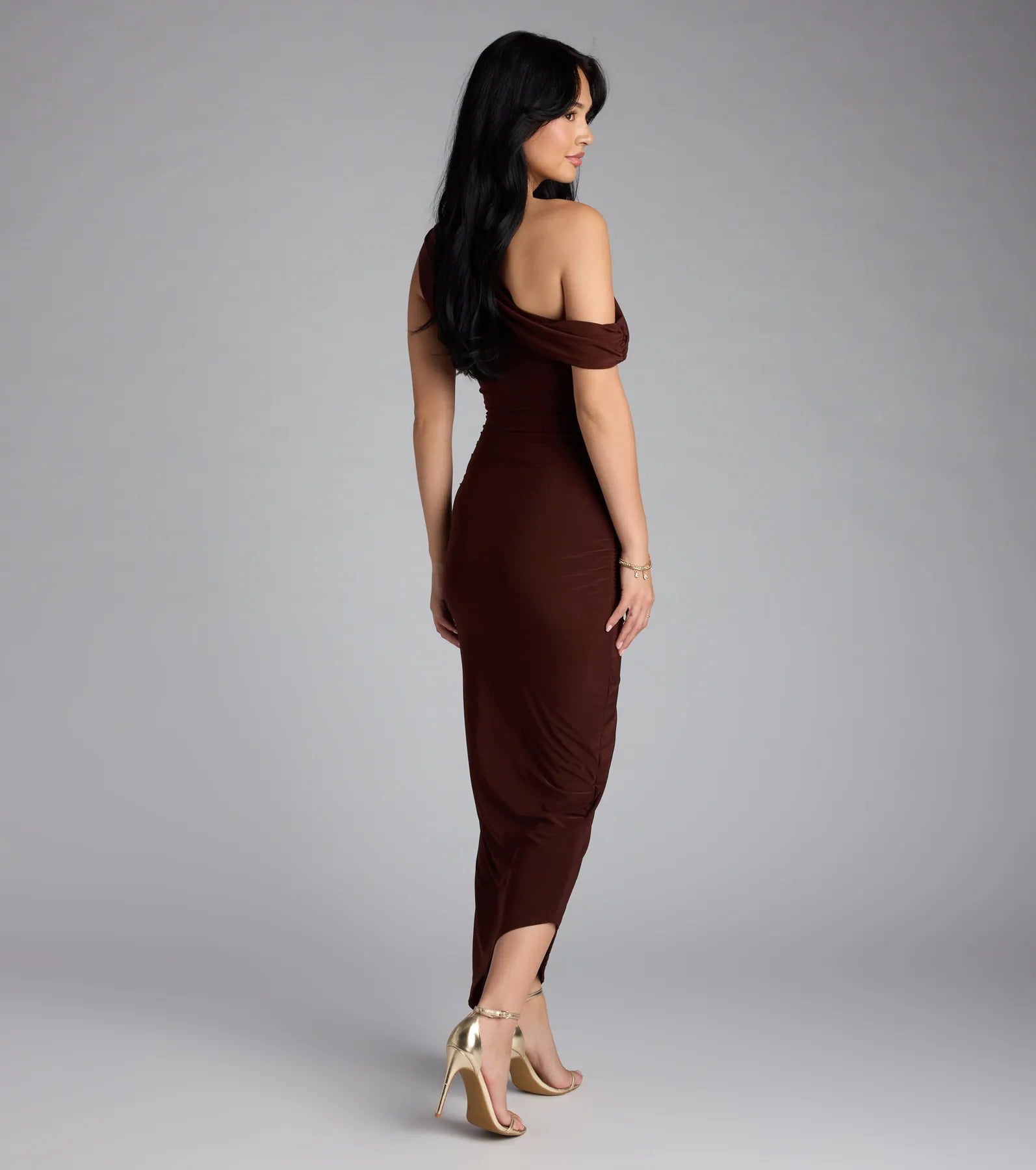 Can't Deny It One-Shoulder Bodycon Midi Dress - Image 7